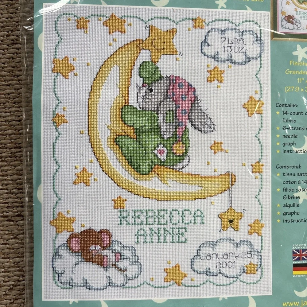063-0102 Janlynn Counted Cross Stitch Kit 11X14 Some Bunny To Love 2002 Made USA